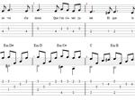 Une Vie D'Amour Tabs and Sheet music for Voice and Guitar